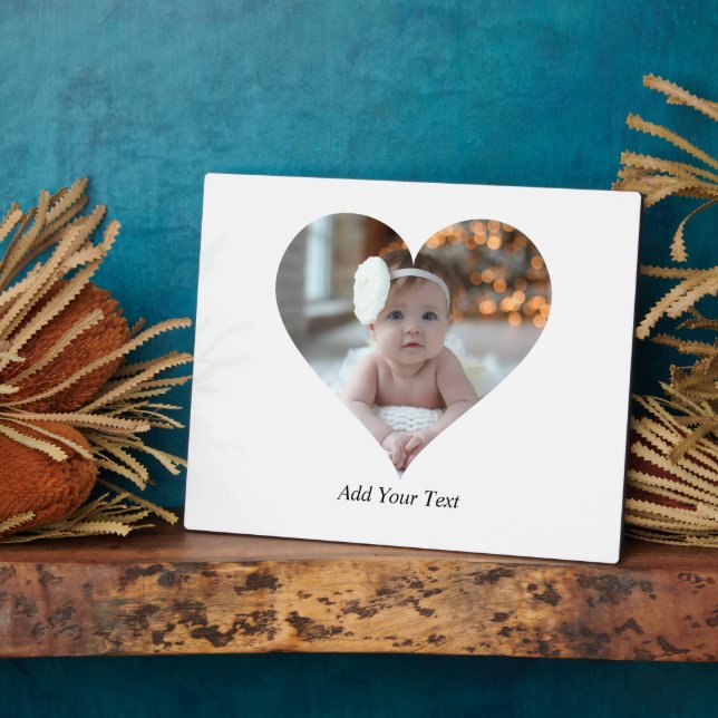 Design Your Own Single Heart Shaped Photo Plaque (Side)