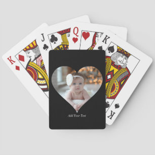 Design Your Own Single Heart Shaped Photo Playing Cards