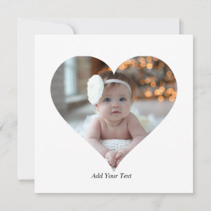 Design Your Own Single Heart Shaped Photo Thank You Card