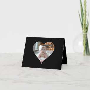 Design Your Own Single Heart Shaped Photo Thank You Card