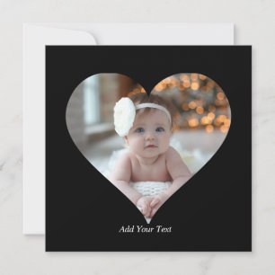 Design Your Own Single Heart Shaped Photo Thank You Card