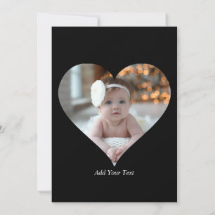 Design Your Own Single Heart Shaped Photo Thank You Card