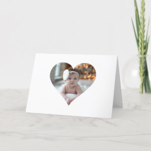 Design Your Own Single Heart Shaped Photo Thank You Card