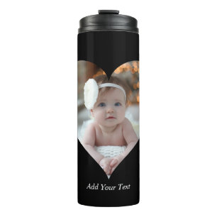 Design Your Own Single Heart Shaped Photo Thermal Tumbler