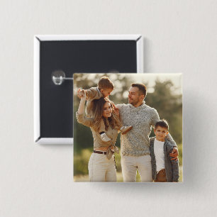 Design Your Own Single Photo 15 Cm Square Badge