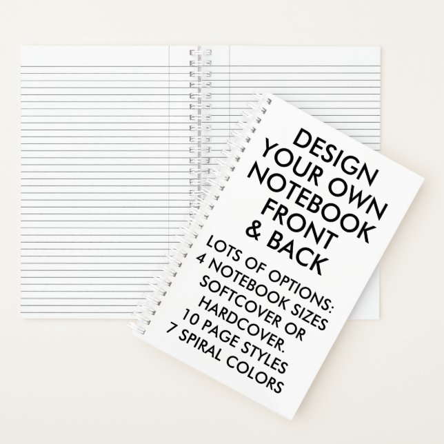 Design Your Own Spiral Notebook 5.5" x 8.5" (Inside)