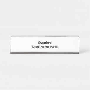 Design Your Own Standard Silver Desk Name Plate