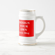 Design Your Own Stein Mug - Red and White