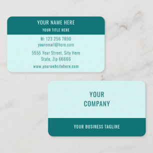 Design Your Own Teal Business Card Template