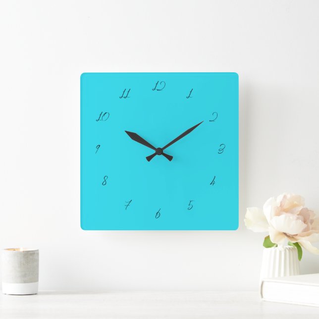 Design Your Own Teal Clock Custom Colours and Font (Home)