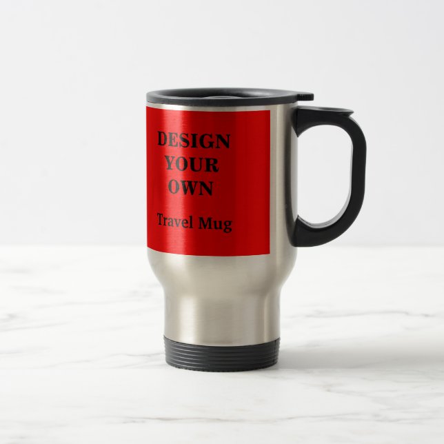 Design Your Own Travel Mug - Red and Silver (Right)