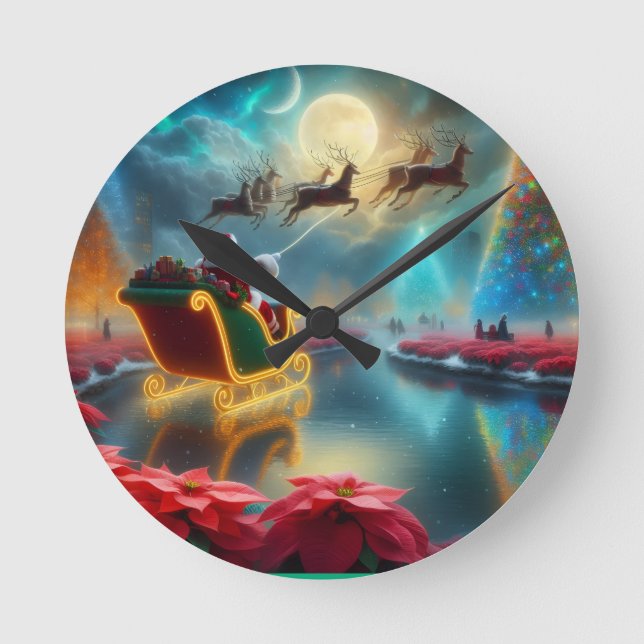 Design Your Personalised Custom Christmas Round Clock (Front)