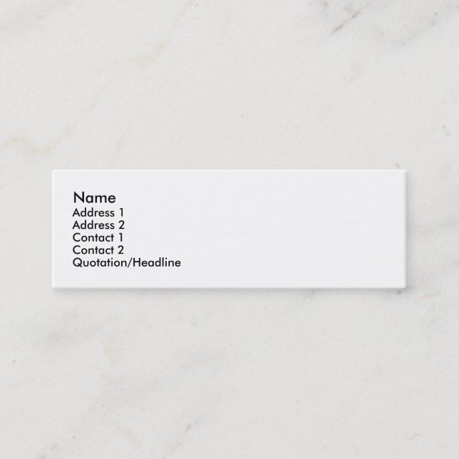 Design your skinny Business Card (Front)