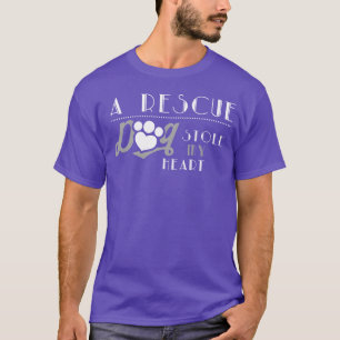 DESIGNA Rescue Dog Stole My Heart Dog Lovers Dogs T-Shirt