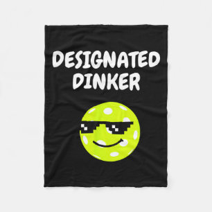 Designated dinker funny pickleball pun pickle ball fleece blanket