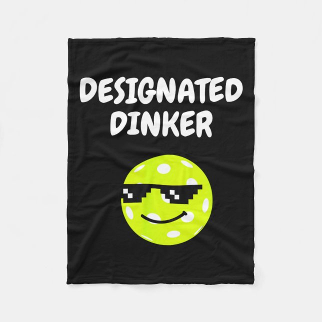 Designated dinker funny pickleball pun pickle ball fleece blanket (Front)