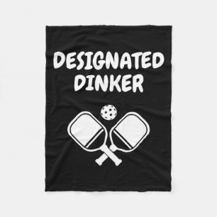 Designated dinker funny pickleball pun pickle ball fleece blanket