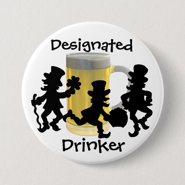 Designated Drinker - SRF 7.5 Cm Round Badge (Front)