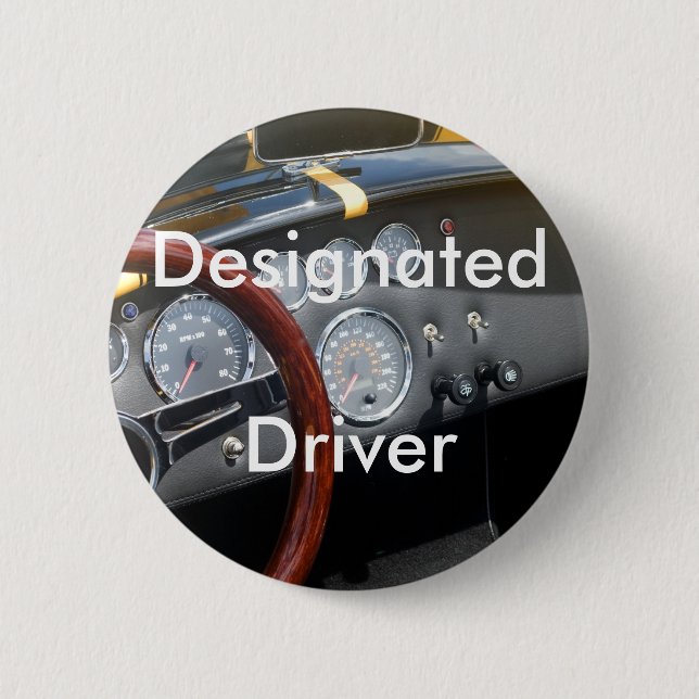 Designated Driver 6 Cm Round Badge (Front)