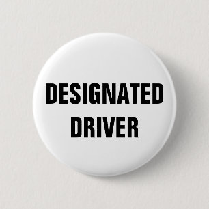 designated driver badge button plain