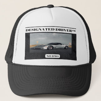 Designated Driver Corvette Black and White Trucker Hat