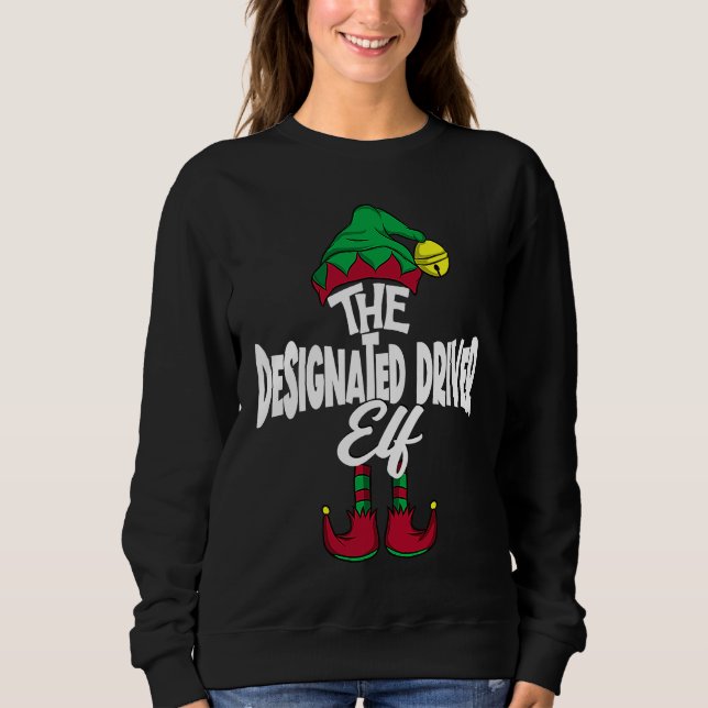 DESIGNATED DRIVER Elf Family Group Matching PJ Chr Sweatshirt (Front)