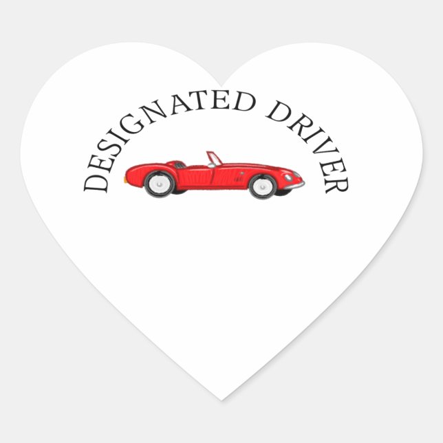 Designated Driver Heart Sticker (Front)