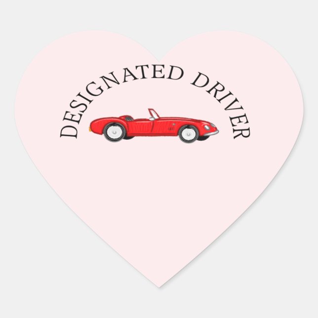 Designated Driver Heart Sticker (Front)