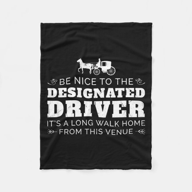 Designated Driver Horse Carriage Funny Men Women Q Fleece Blanket (Front)