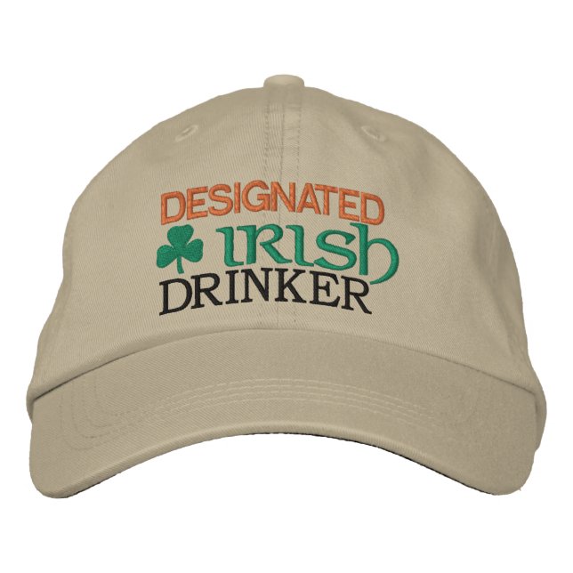 Designated Irish Drinker Embroidered Baseball Hat (Front)