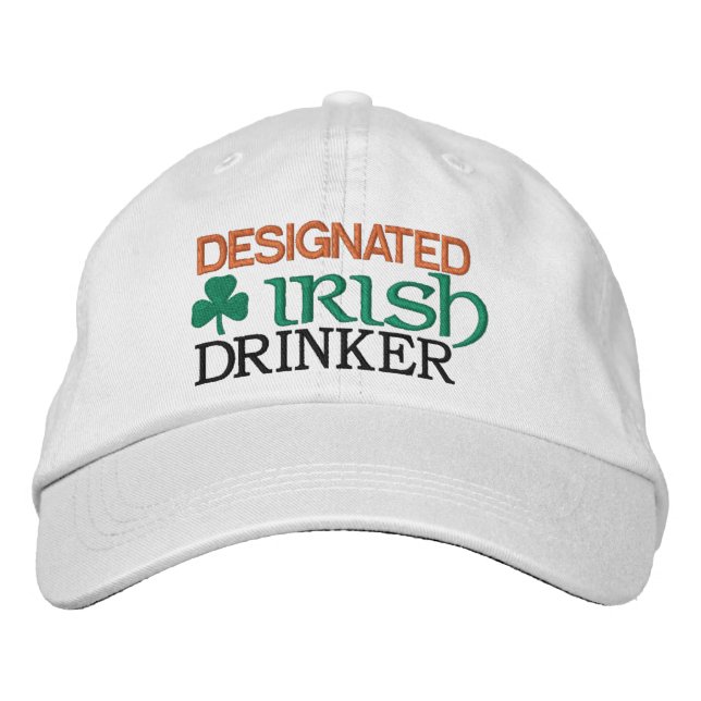 Designated Irish Drinker Embroidered Baseball Hat (Front)