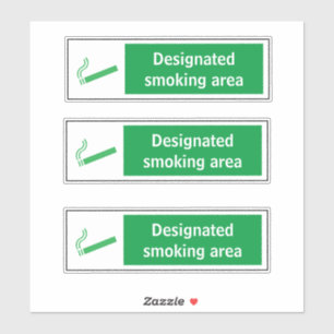 Designated Smoking Area Safety Sticker
