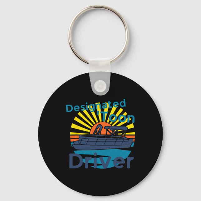 Designated toon Driver Pontoon Boating Summer Lake Key Ring (Front)