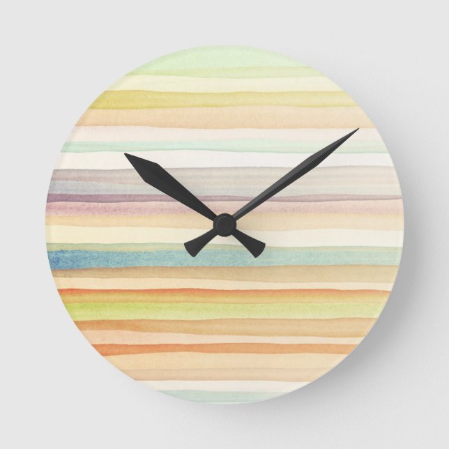 Designed art background. Used watercolor Round Clock (Front)