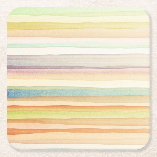 Designed art background. Used watercolor Square Paper Coaster (Front)