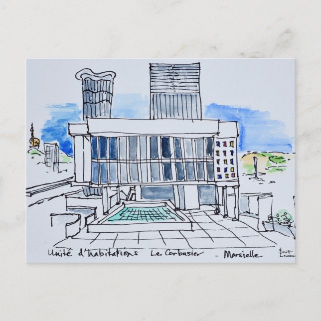 Designed by Le Corbusier | Marseille, France Postcard (Front)