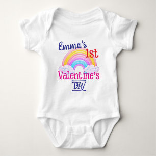 Designed My FIRST VALENTINEs Rainbow Baby Toddler Baby Bodysuit