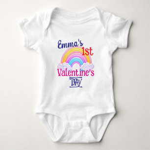 Designed My FIRST VALENTINEs Rainbow Baby Toddler  Bodysuit