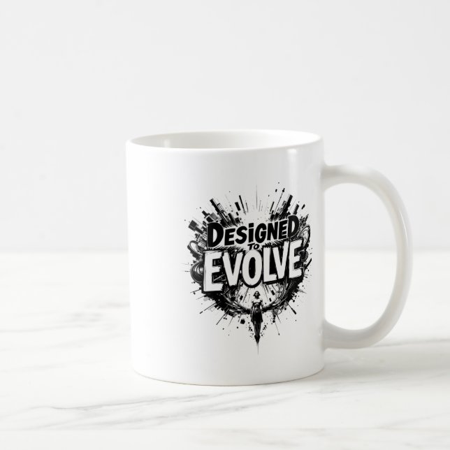 Designed To Evolve – Bold Abstract Evolution Art S Coffee Mug (Right)