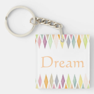 Designed watercolor background key ring