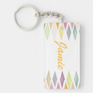 Designed watercolor background key ring