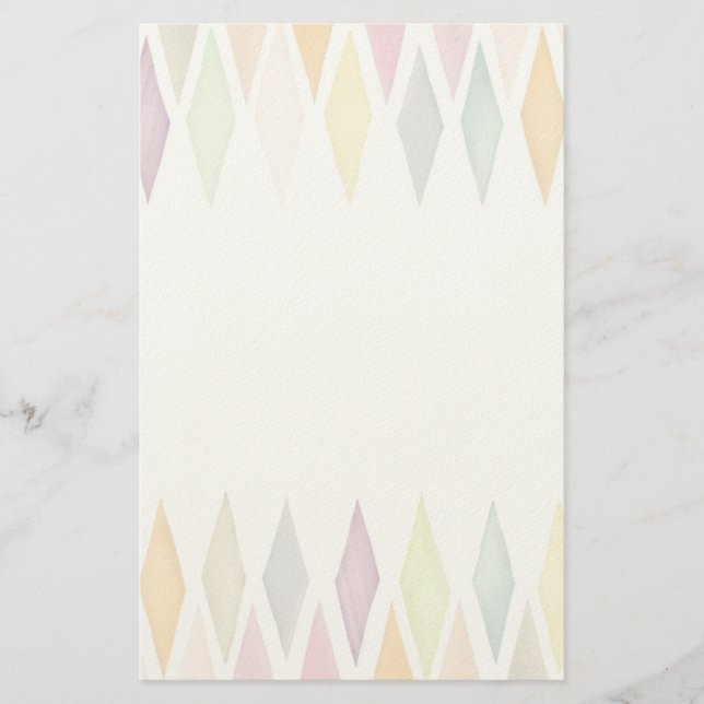 Designed watercolor background stationery (Front)