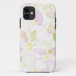 Designed watercolor flower background, texture iPhone 11 case