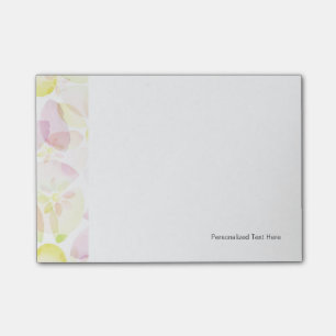 Designed watercolor flower background, texture post-it notes