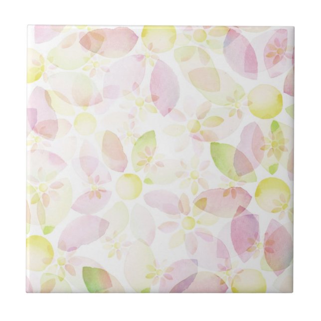 Designed watercolor flower background, texture tile (Front)