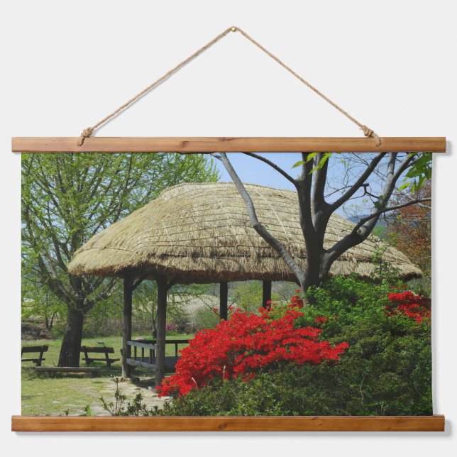 Designed with a photograph of South Korea, horizon Hanging Tapestry (Front)