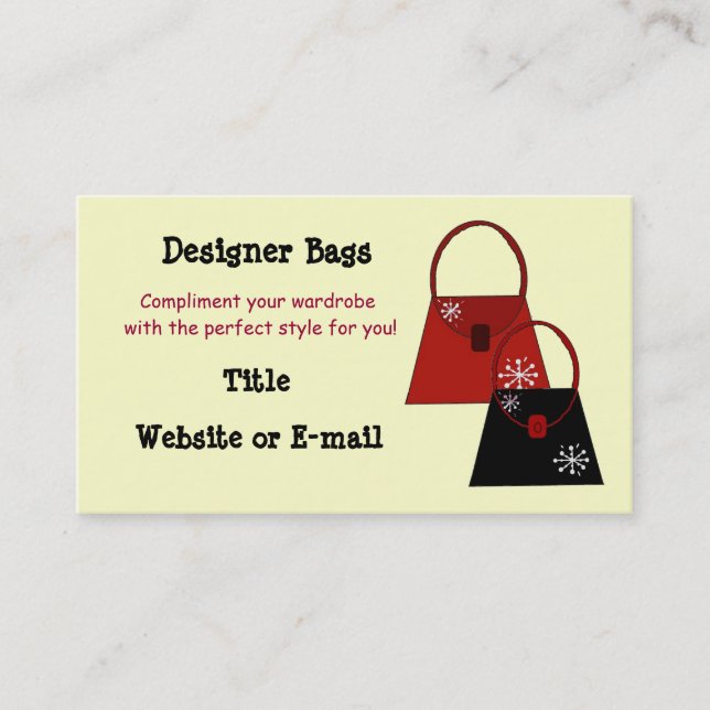 Designer Bags Business Card (Front)
