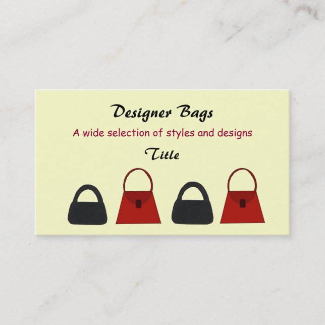 Designer Bags Business Card (Front)
