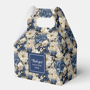 Designer Blue Flowers Personalised Favour Box