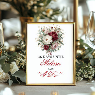 Designer Blush Burgundy Dais Until I Do Sign